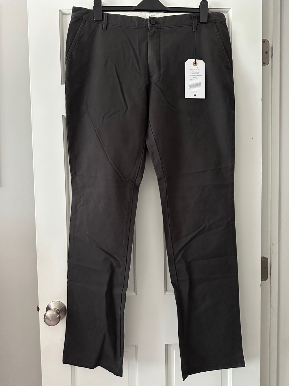 NWT Apolis Global Citizen 100% Cotton Black Standard Issue Utility Chino Size 38